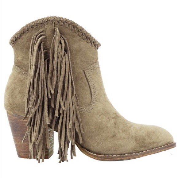 Shoes - NIB Beast Fashion Leather Fringe Boho Booties Boot